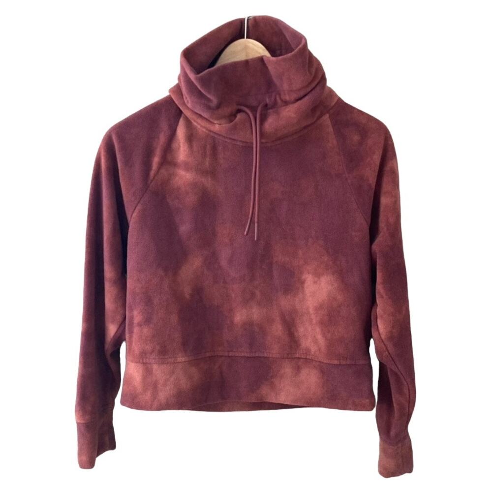 Old Navy Go Warm Turtleneck Cropped Fleece Sweatshirt - Mauve - XS